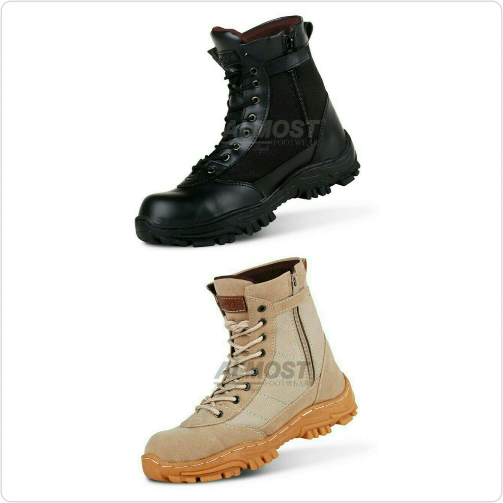 sepatu tactical pria model tim prabu original original almost SWAT safety ujung besi keren trendy