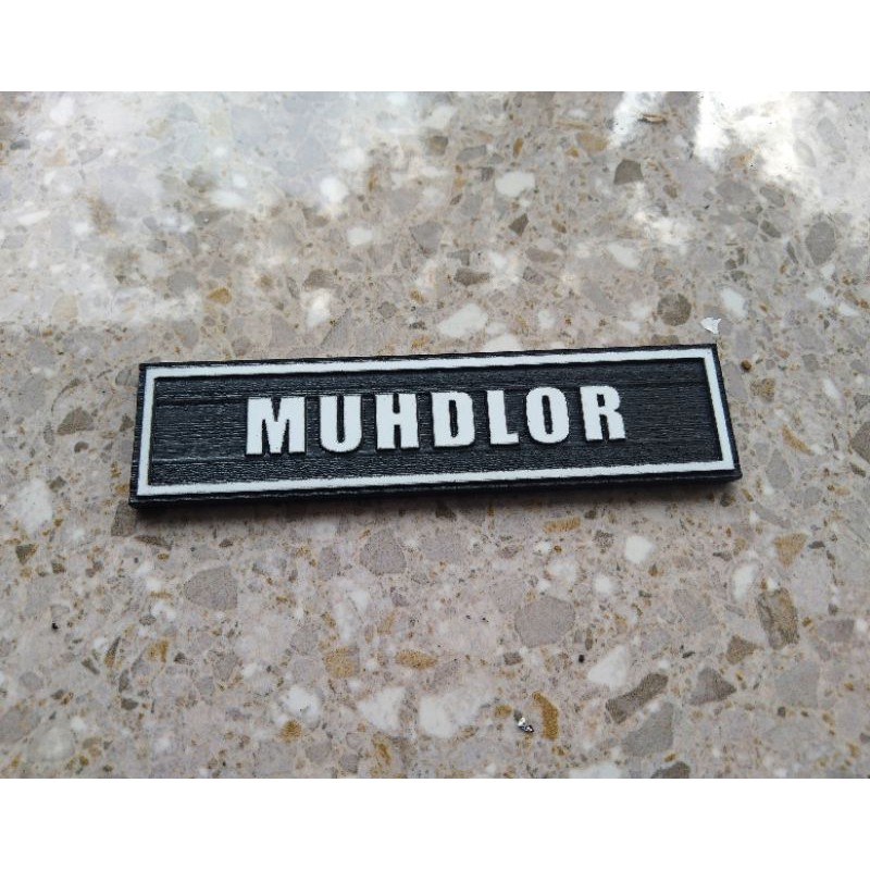 Name Tag Huruf Timbul