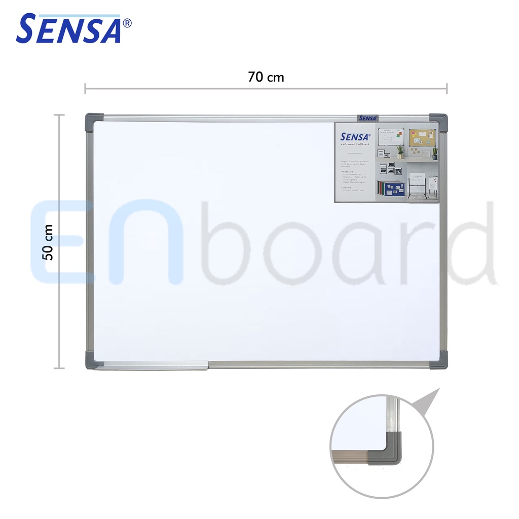 

Promo Papan Tulis Whiteboard / White Board Gantung Magnet Single Face Sensa 50 x 70 cm
