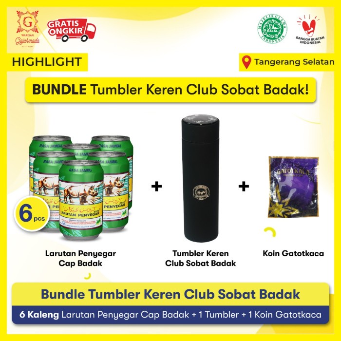 

Bundle Larutan Penyegar Cap Badak & Tumbler Club Sobat Badak - Jambu (BERKUALITAS)