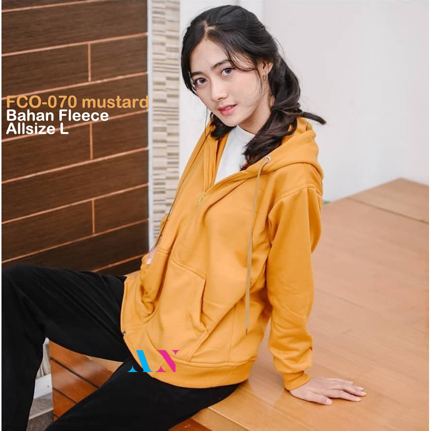 AA1 - Jaket Polos Fleece Tebal Cowok Pria || COD || L XL XXL || FCO-070