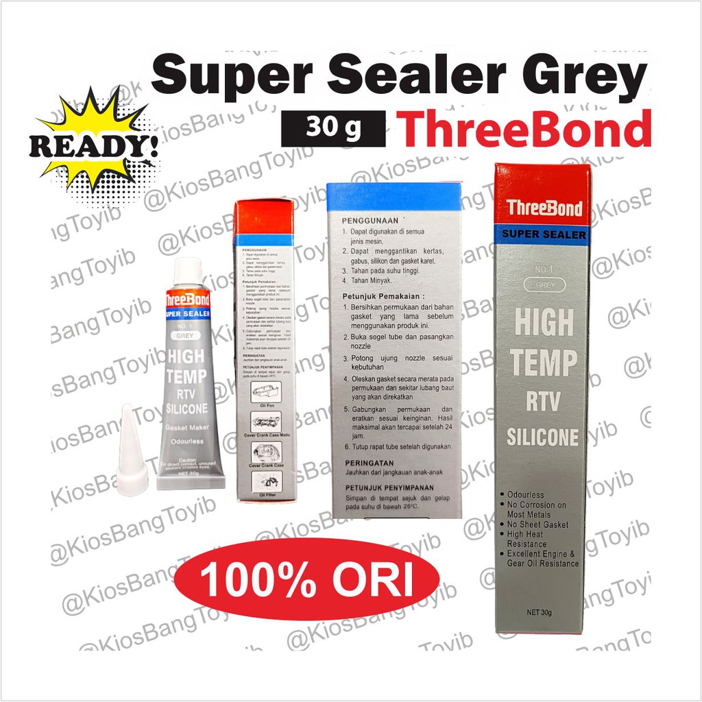 Lem Gasket / Packing Threebond Super Sealer GREY No 1 30gr High Temp RTV Silicone