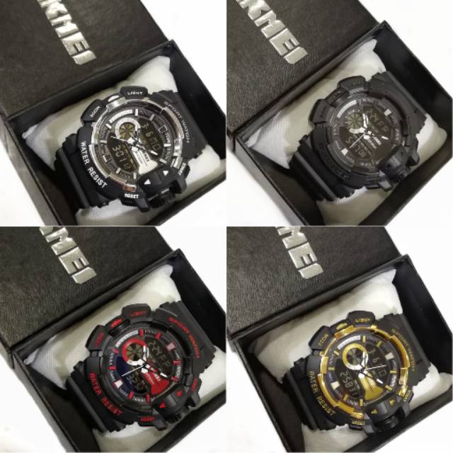 Jam Tangan Pria Original SKMEI 1117 Dual Time