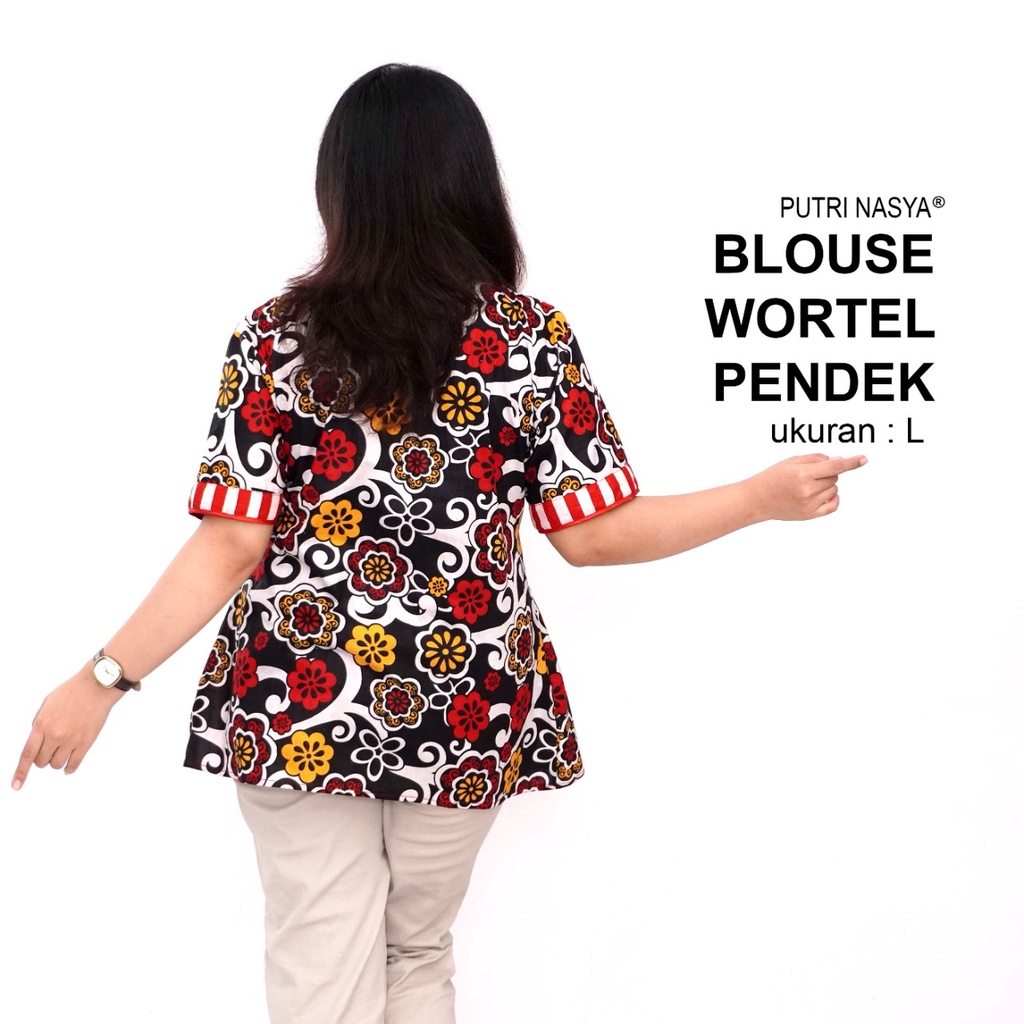 Blouse Big Size LD 140 Wanita Atasan Batik Jumbo S-M-L-XL-2L-3L-4L-5L-6L-7L Model Blus Jumbo Kerja Batik / Atasan Big Size Kerja Wanita / Pakaian Batik Seragam Kantor Formal Kekinian