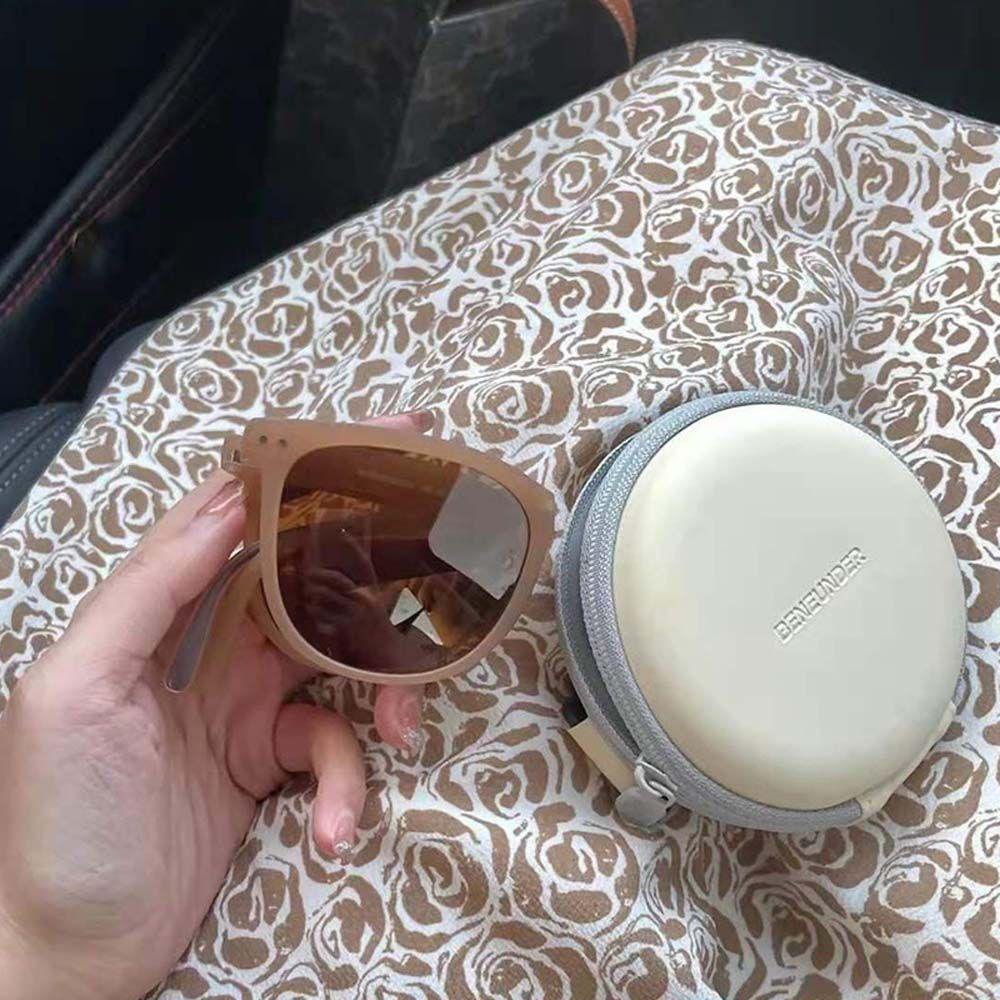 Augustina Kacamata Hitam Lipat Fashion Pria INS-style Oversize UV400 Mengemudi Putaran Luar Ruangan Anti Silau Kaca Mata Matahari