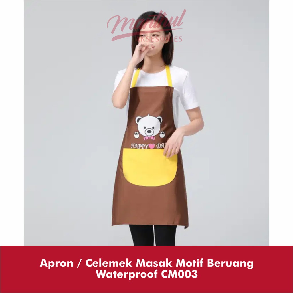 Apron / Celemek Masak Motif Beruang Waterproof CM003