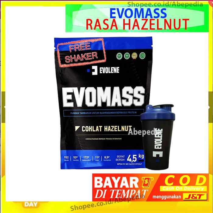 Evolene EvoMass 4,5kg Coklat Hazelnut BPOM Evo Mass 10 LBS