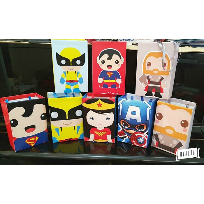 

(TERLARIS) Superheroes Avengers Marvel Paperbag Ulang Tahun 12pc uk 25x15x8cm