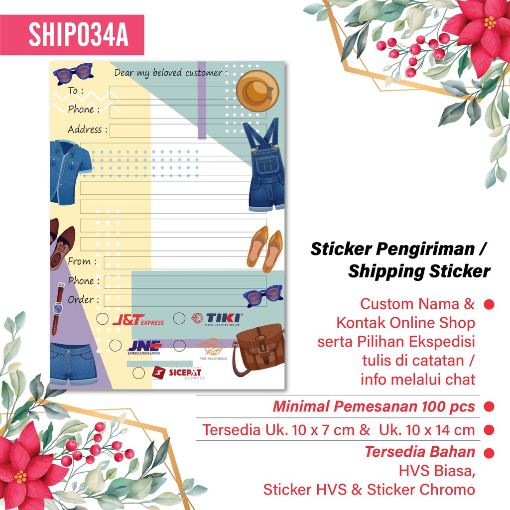 

Hanabi Shipping Sticker 1 pack isi 16pcs Stiker Pengiriman Stiker Alamat Kode Ship034A