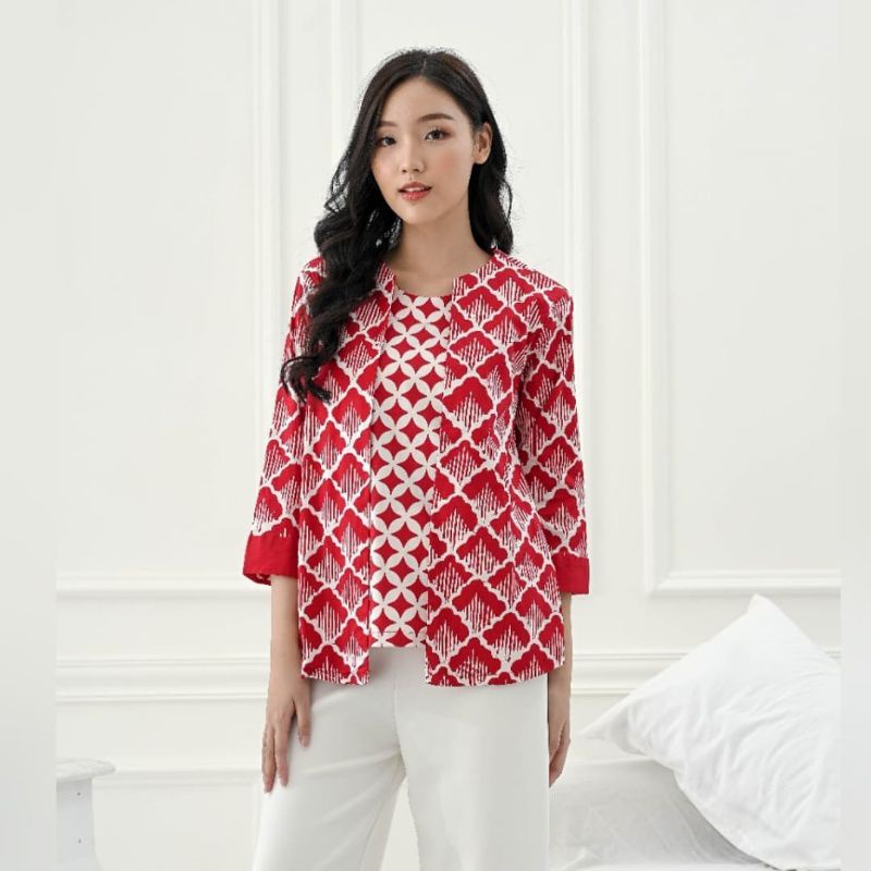 ATASAN BLAZER BATIK 242 AAS RED