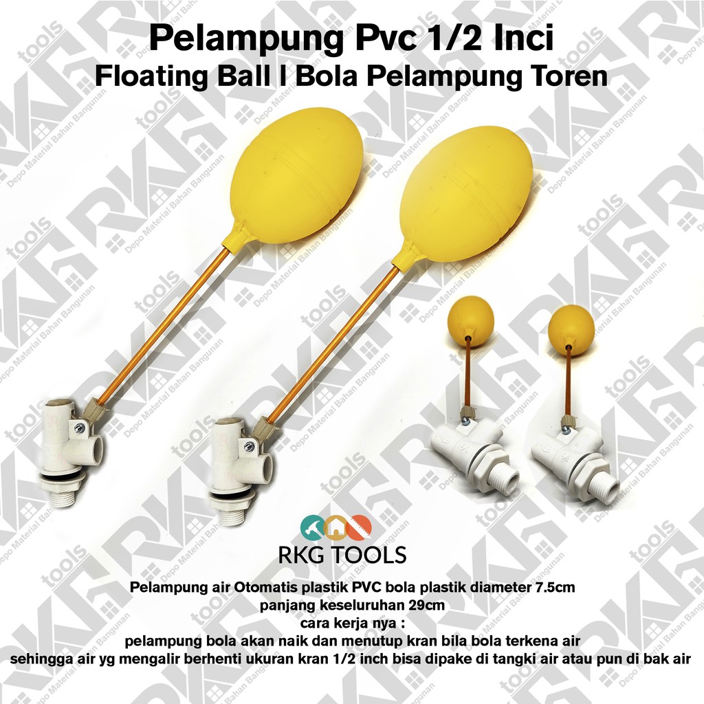 Pelampung Pvc 1/2 Inci l Floating Ball l Bola Pelampung Toren