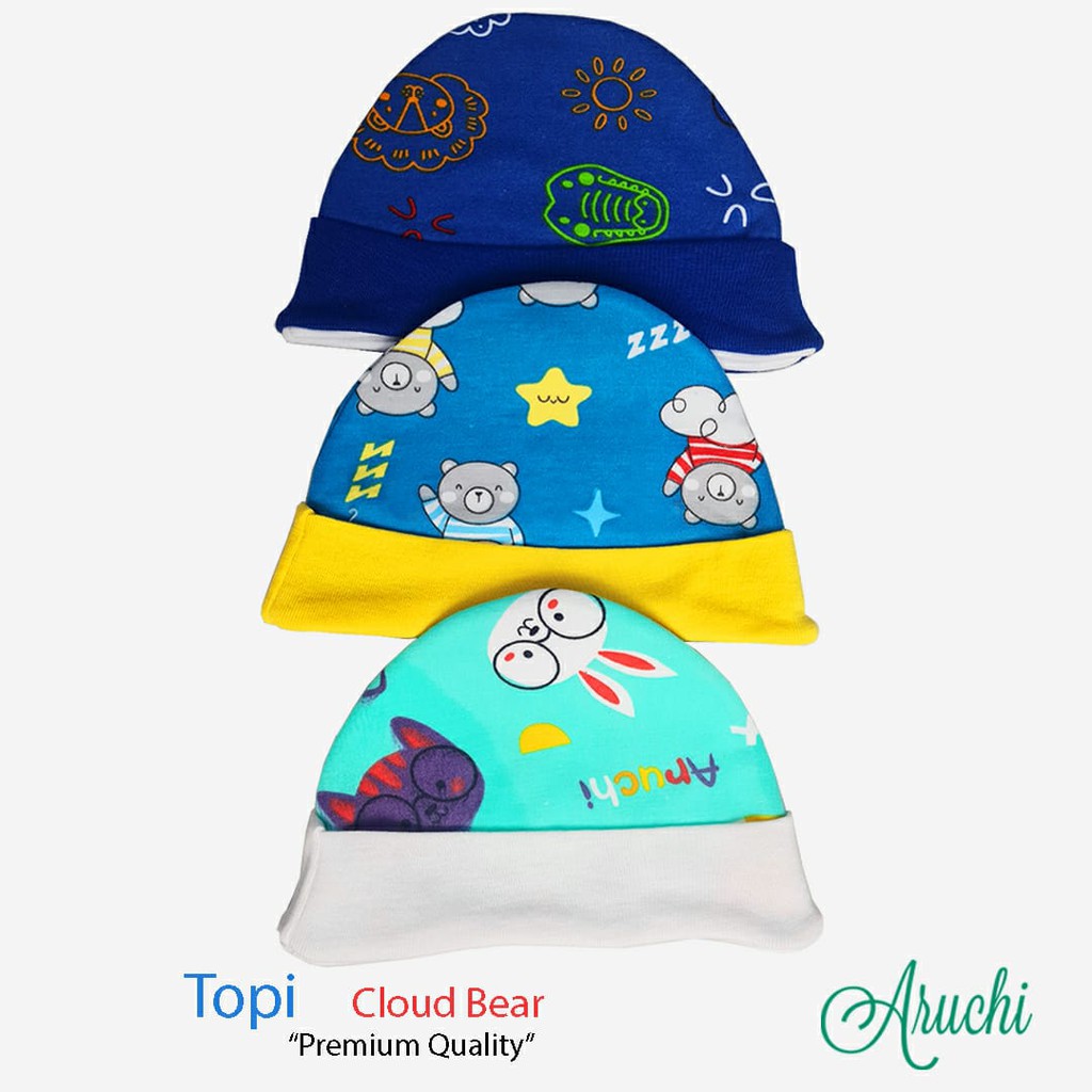 Aruchi Topi dan Sarung Tangan Kaki Bayi Premium