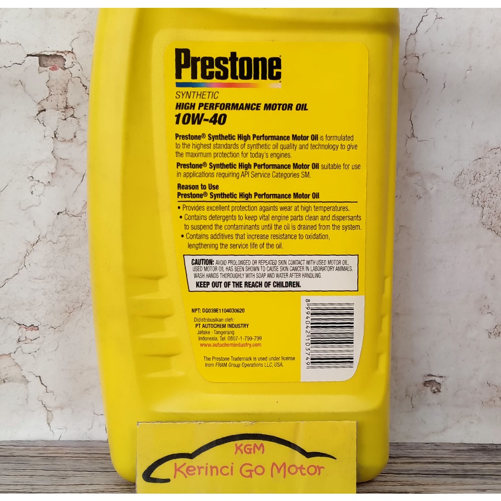 OLI PRESTONE 10W-40 1L SYNTHETIC OLI MESIN PRESTONE