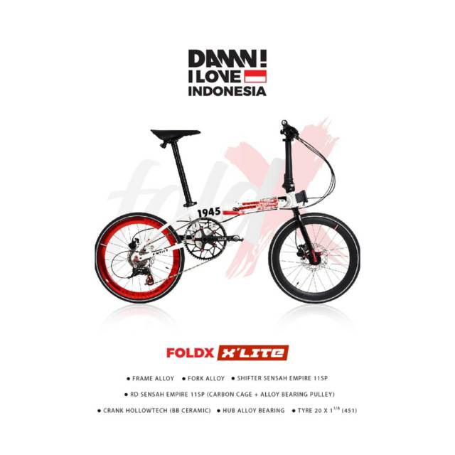 Sepeda lipat fold X Xlite damn i love indonesia