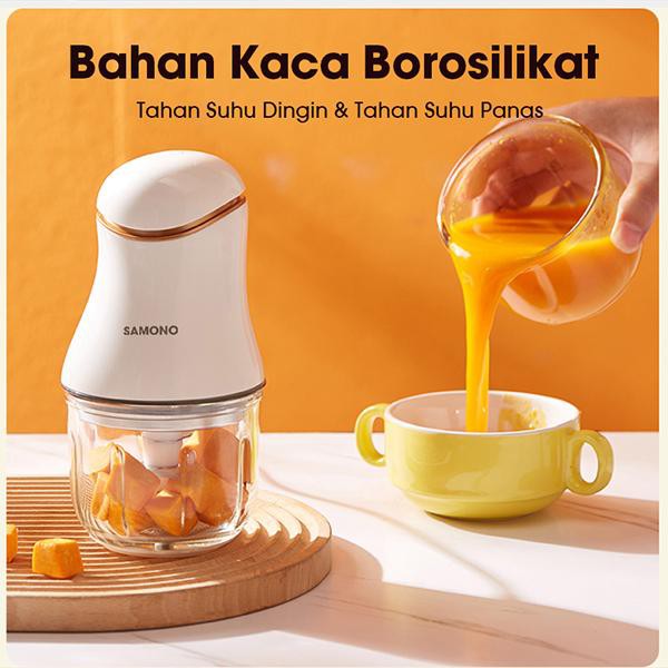 Samono SW099 200 watt Food Chopper Mini Kaca Blender Multifungsi Food Processor Mpasi Bayi Blender Kapsul Daging dan Sayur 2 Speed Lowertage