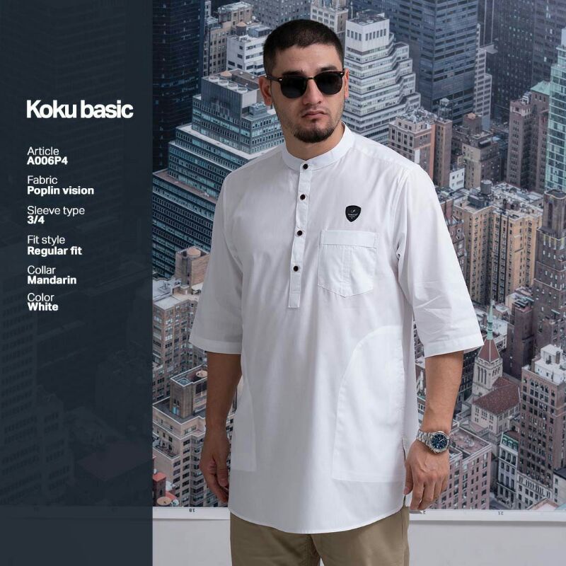 BAJU KOKU/KOKO KURTA BASIC SAMASE TANGAN 3/4 ORIGINAL