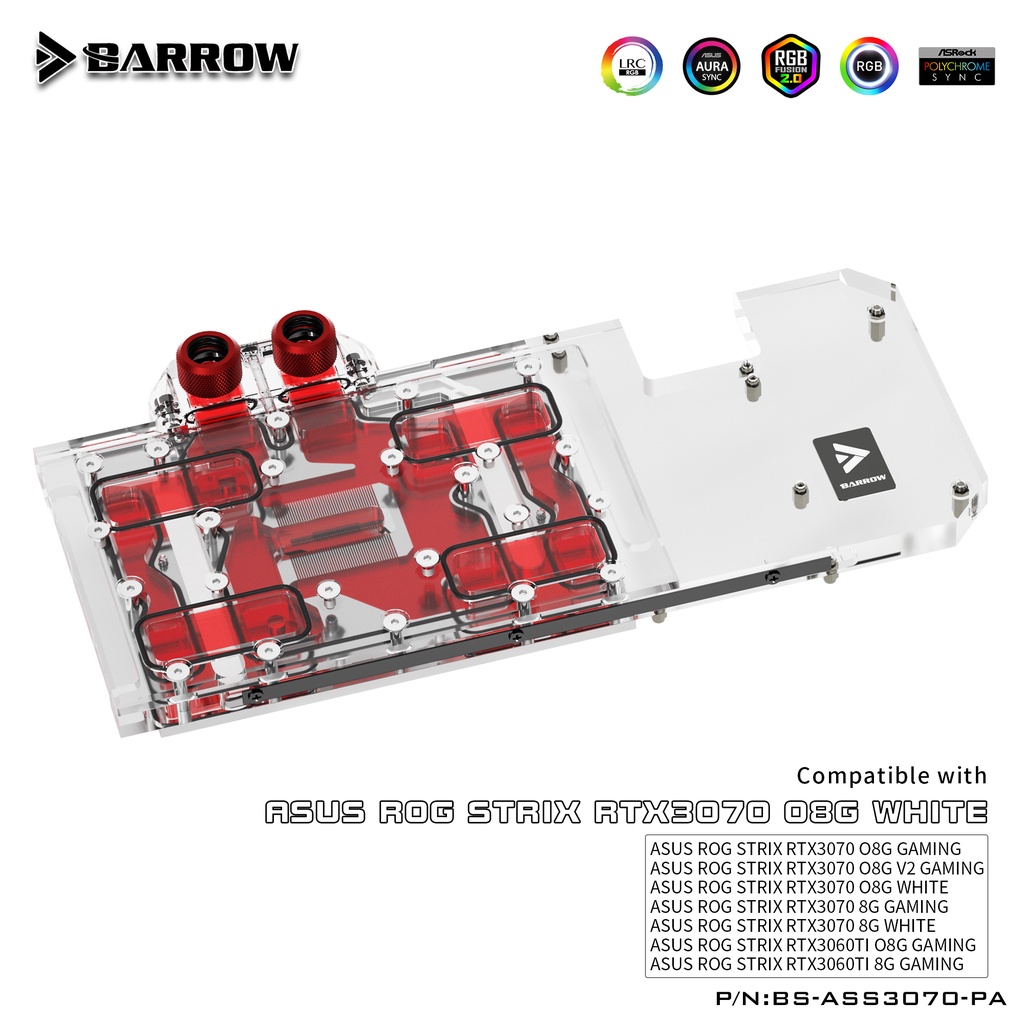 BARROW BS-ASS3070-PA GPU Block for ASUS STRIX RTX 3060Ti 3070 ARGB