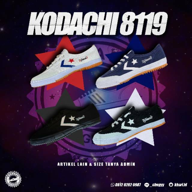KODACHI 8119 HITAM PUTIH NAVY ALL BLACK