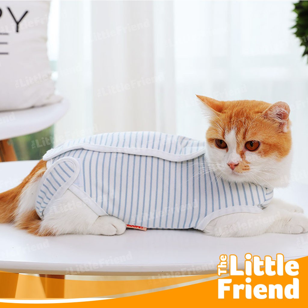 Baju Anjing Kucing Full Body Stripe Pasca Operasi Steril Anti Jilat