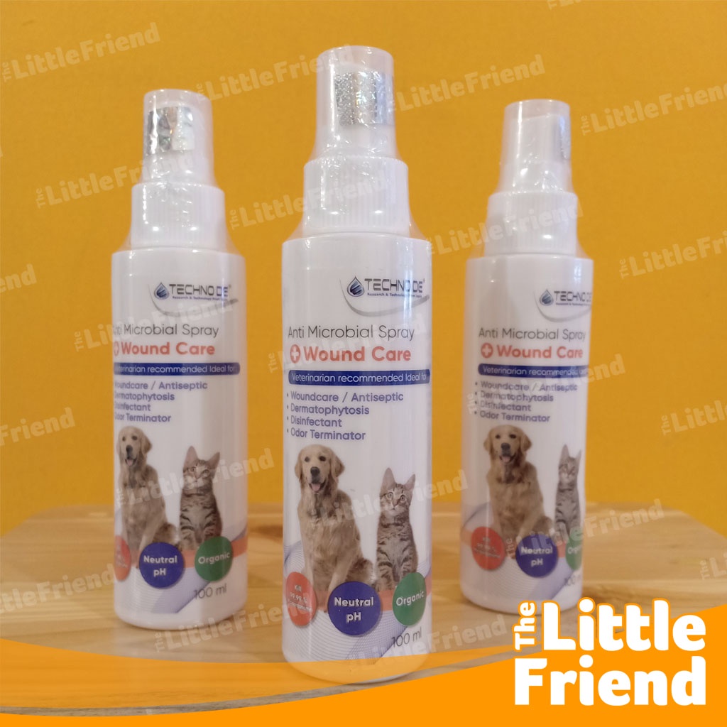 Techno De Disinfectant &amp; Antiseptic Pet Care Spray Membantu Penyembuhan Luka dan Jamur Anjing Kucing