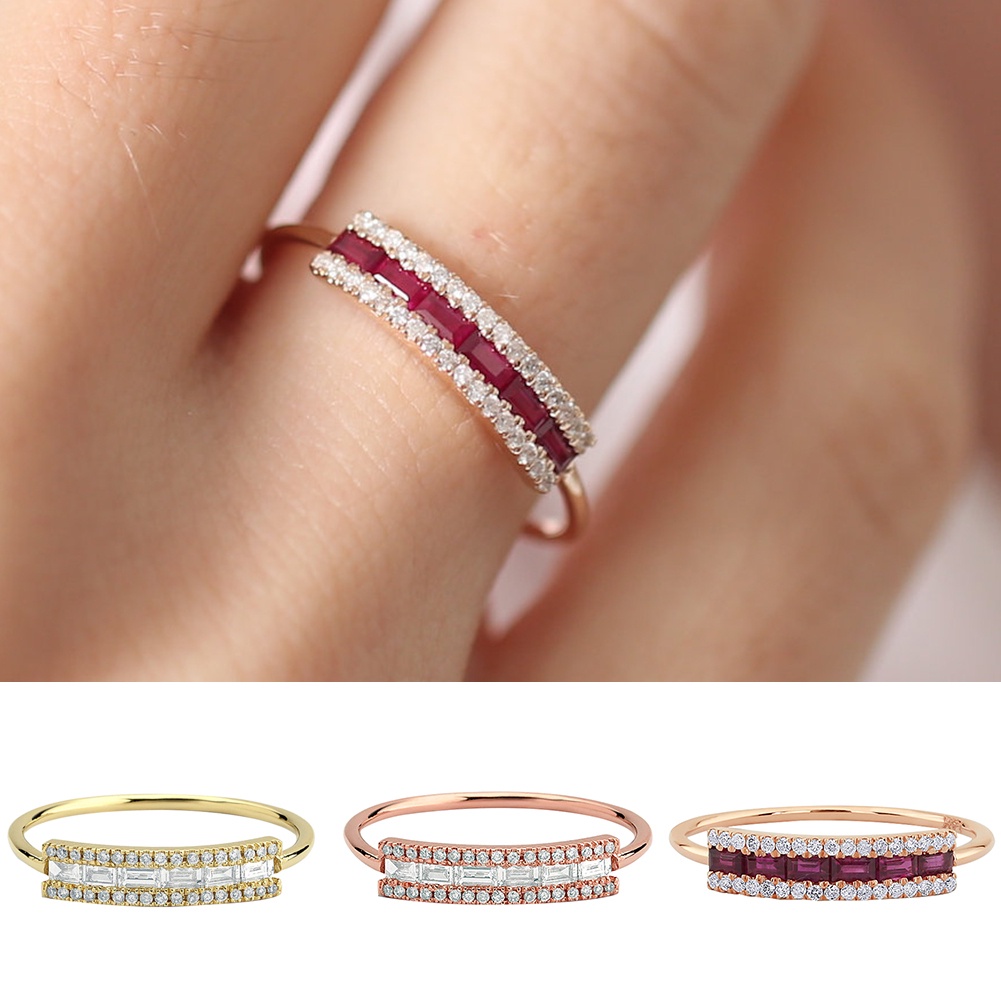 Hu Hu Hu Hu Hu Alat Bantu Pasang Kacamata♡ Cincin Tembaga Hias Kubik Zirkon Untuk Hadiah Ulang Tahun