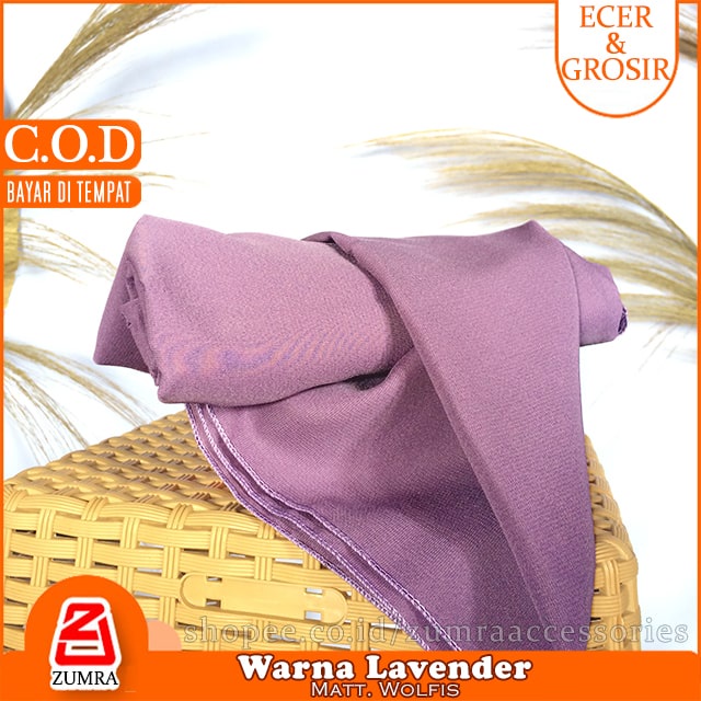 Pashmina Wolfis Super Jumbo 200 x 100 cm Pasmina Woolpeach Syari Premium Ala Malay Exclusive-Lavender