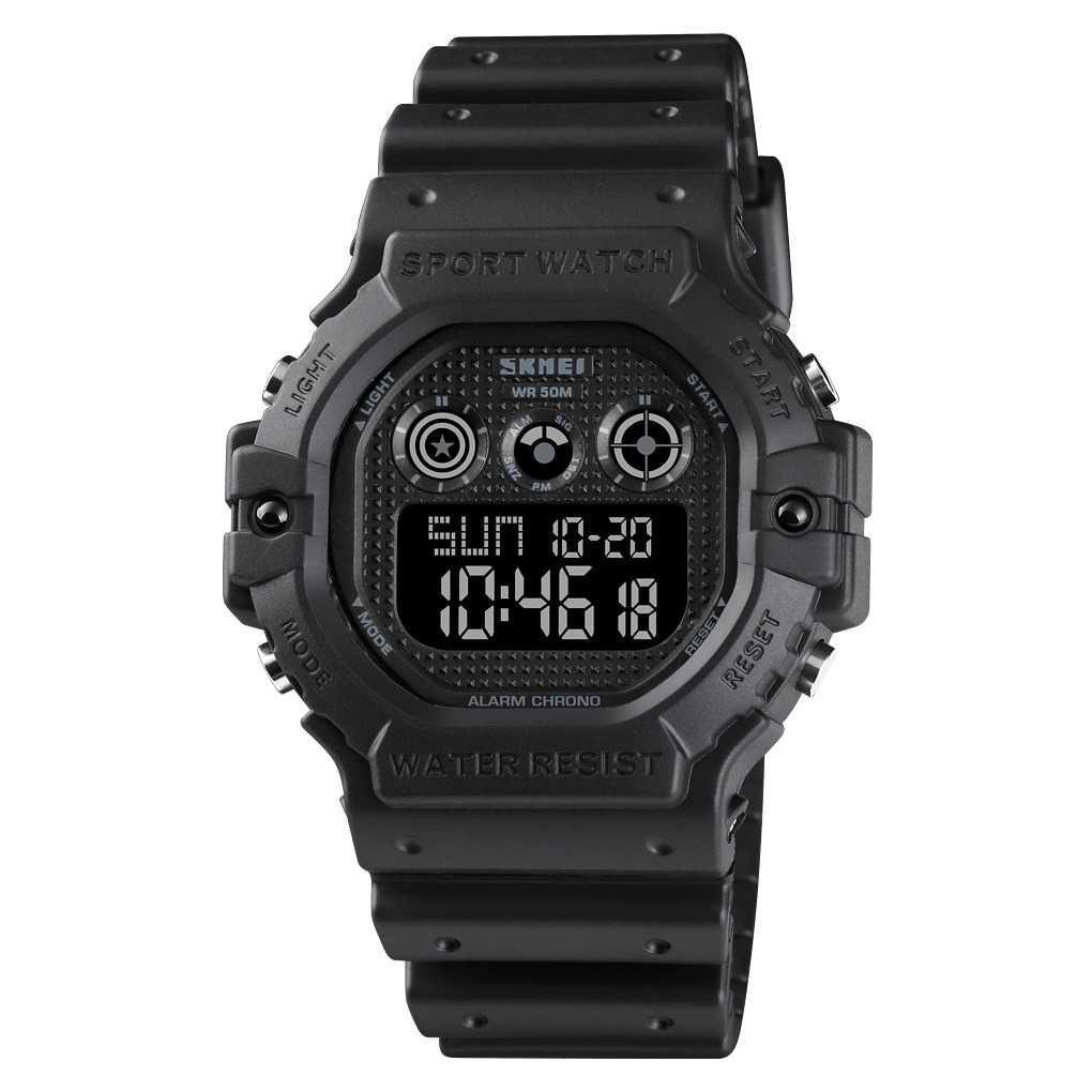 SKMEI Jam Tangan Digital Pria - 1606 [Hitam Hitam]