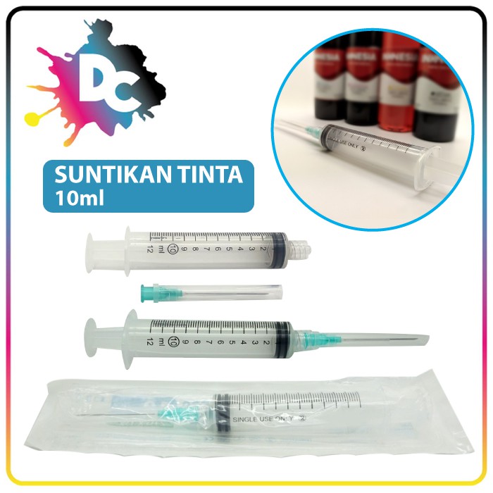 suntikan / spuit / syringe 5ml , 10ml untuk refill / isi ulang tinta printer