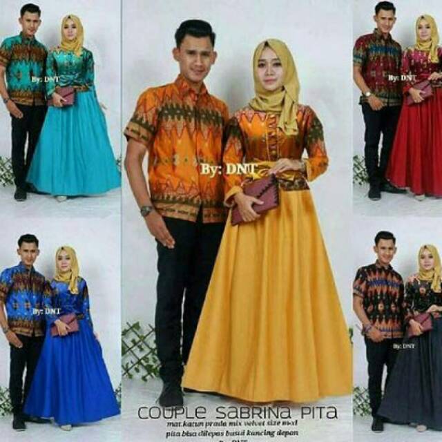 Model baju batik couple gamis 2