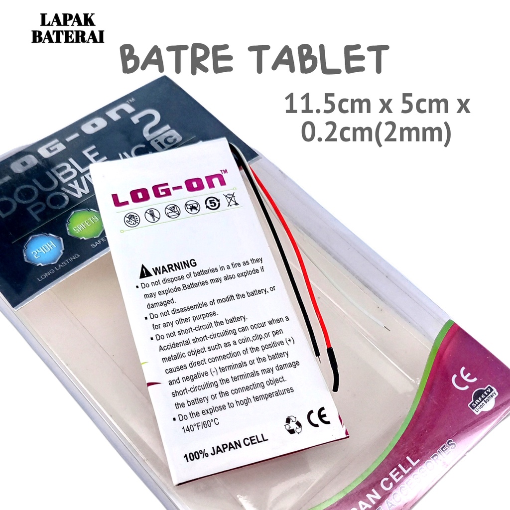 LOG - ON Baterai TABLET Universal LO3046115 3.7V 3 Kabel - batre TAB uni battery ORIGINAL