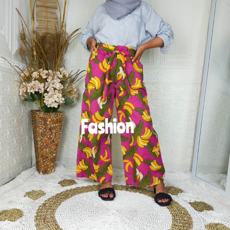 Celana Kulot Katun Motif Banana