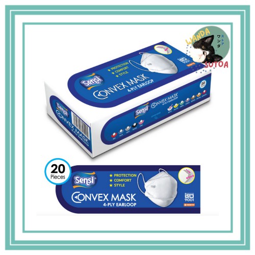 Masker Sensi Convex BOX- Sensi Convex Mask Earloop 4ply Box 20pcs