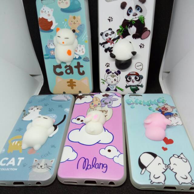 Case 3D Squishy Bunny Cats Oppo A57 Soft Case Casing Karakter motif kartun Oppo A57