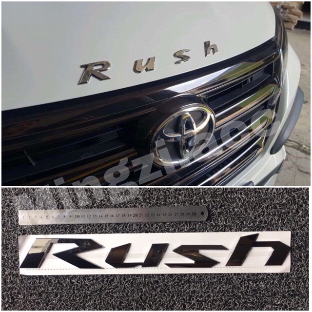 RUSH 2018 2019 TRD TULISAN EMBLEM KAP MESIN CROME