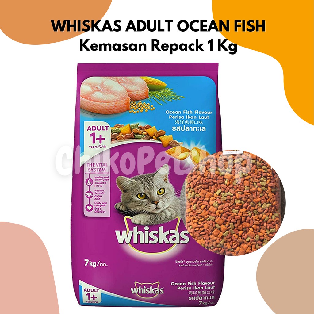 WHISKAS ADULT OCEAN FISH Makanan basah  Kucing Dewasa Wiskas Kemasan 1 Kg