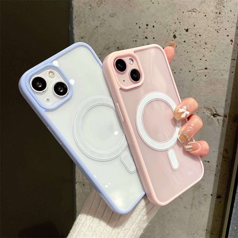 Case Magnetik Warna Permen Untuk IPhone 13 12 11 Pro X XR XS Max