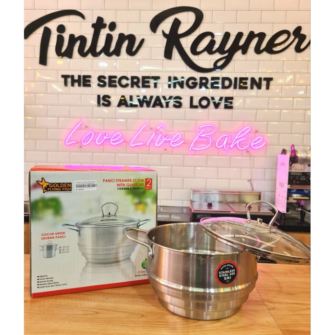 PANCI STEAMER STAINLESS STEEL 3 TINGKAT