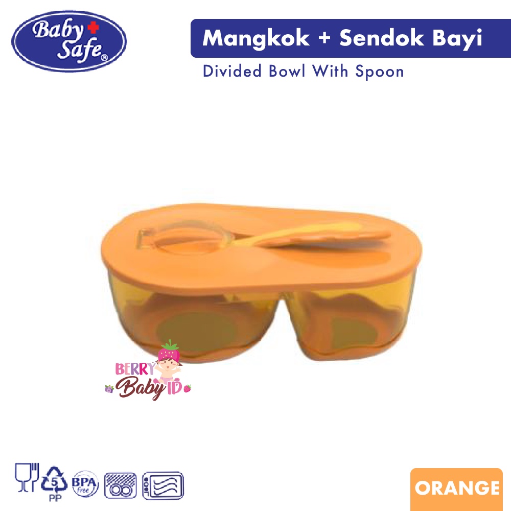 Baby Safe Devided Bowl With Spoon Set Mangkok dan Sendok Bayi AP010 BBS025 Berry Mart