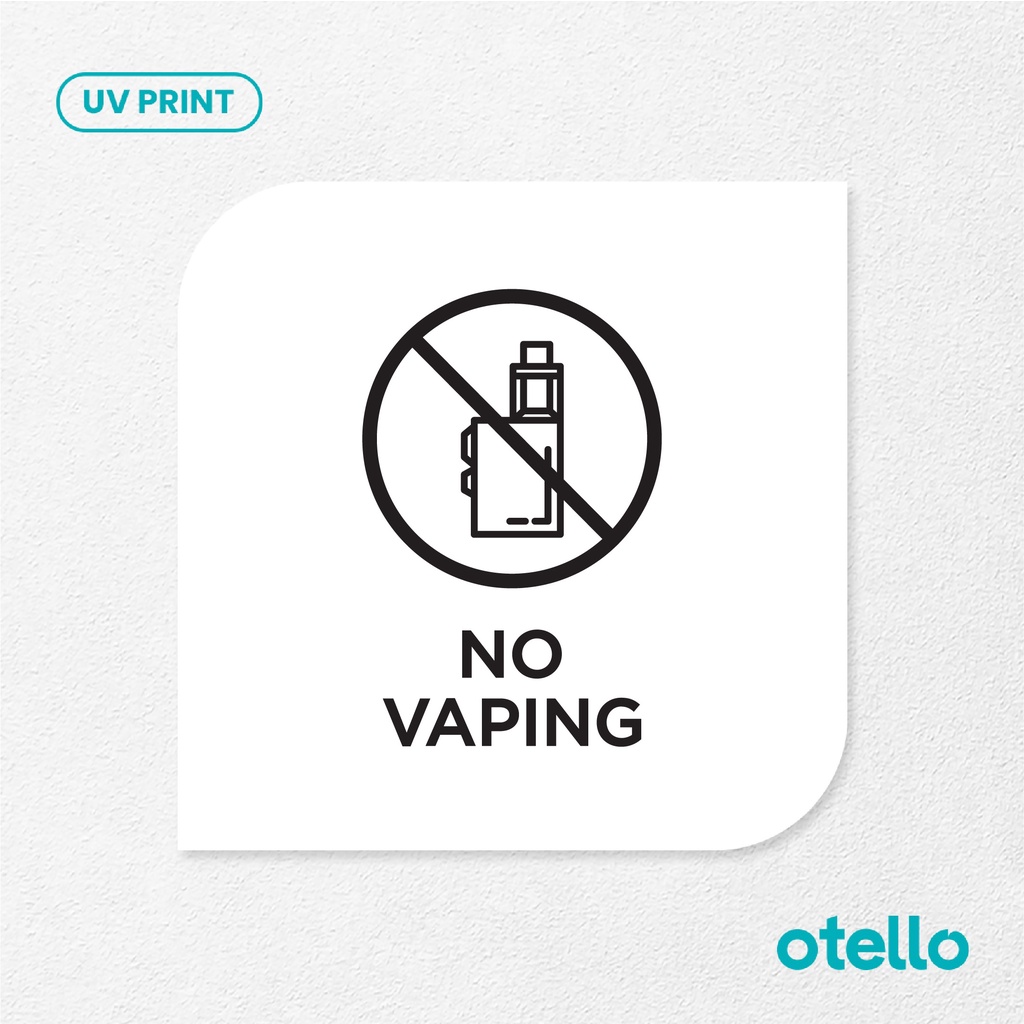 No Vaping Sign Board Akrilik Tempel Signage Dinding Sticker Papan Label Acrylic Restoran Dinding Petunjuk Toko Cafe