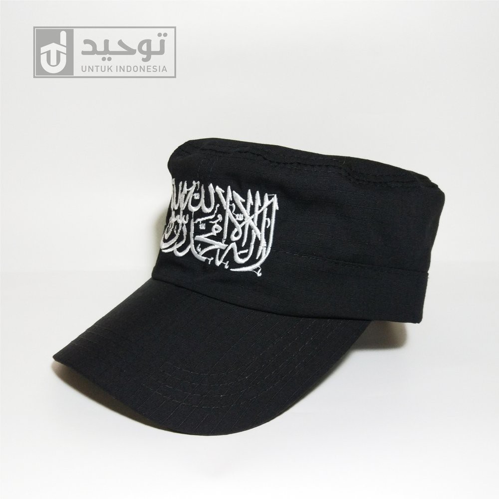 DIJUAL Topi Tauhid Komando Bordir Hitam KM2