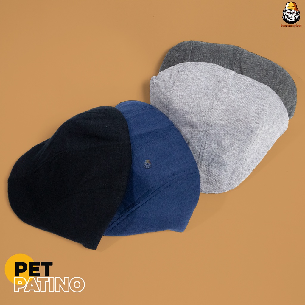 Topi Pet Kodok Copet Flat Cap Polos Pria Wanita Pengait Ring