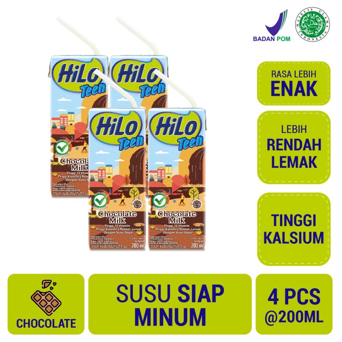 Ee51 Hilo Teen Chocolate 200Ml (4 Pcs) - Ready To Drink 6Gggddv