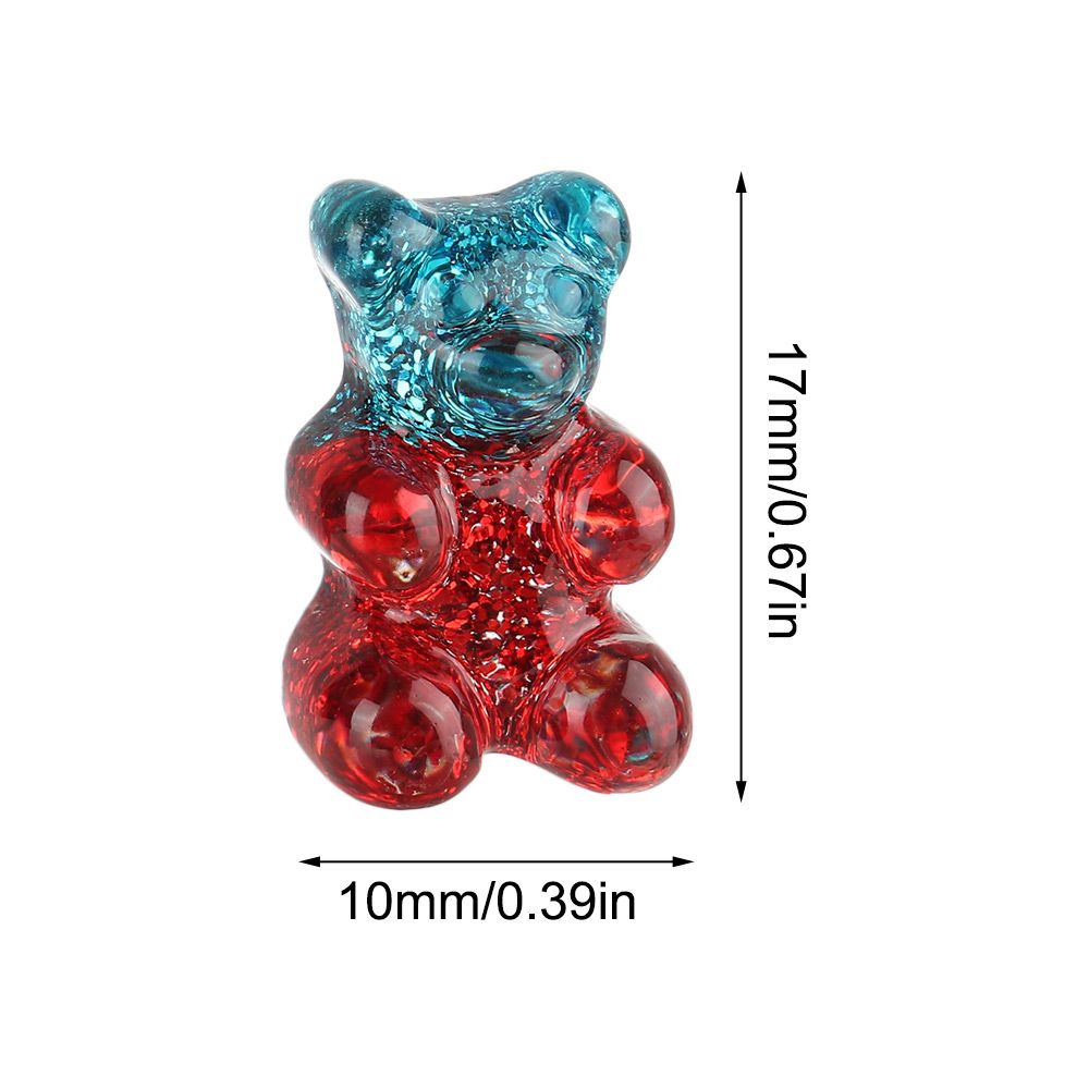 ROW 1PCs Christmas Cute Glitter Bear DIY Gummy Earrings Candy Bear Necklace Decor Pendant Jewelry Patch Findings Keychain Color Resin Charms  ​