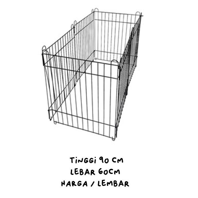 Kandang pagar besi anjing kucing kelinci tinggi 90 x 60