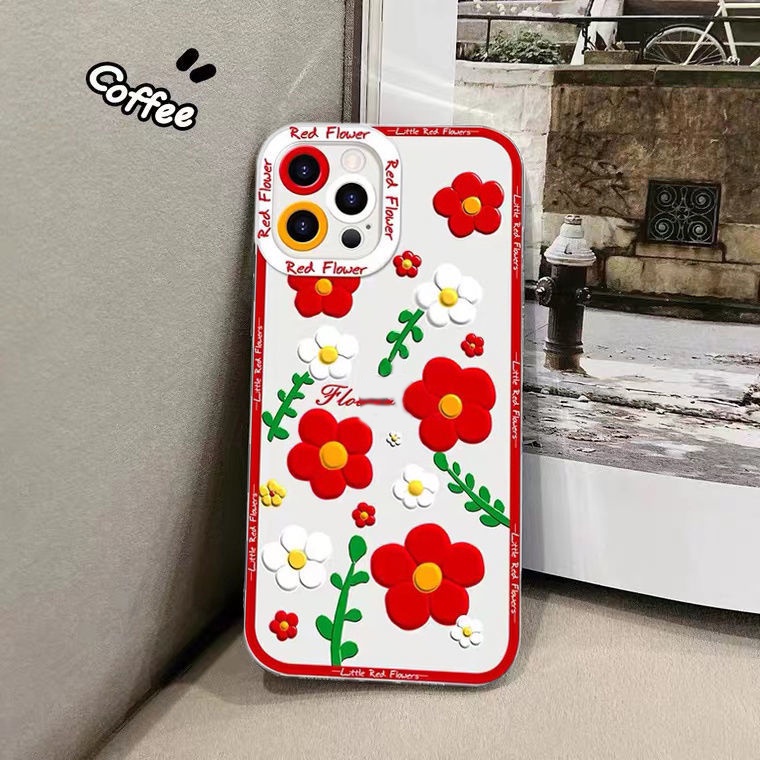 Soft Case Silikon TPU Transparan Motif Bunga Untuk Iphone 14 13 12 Mini 11 10 Pro XS Max X XR 8 7 6 6S Plus SE 2020