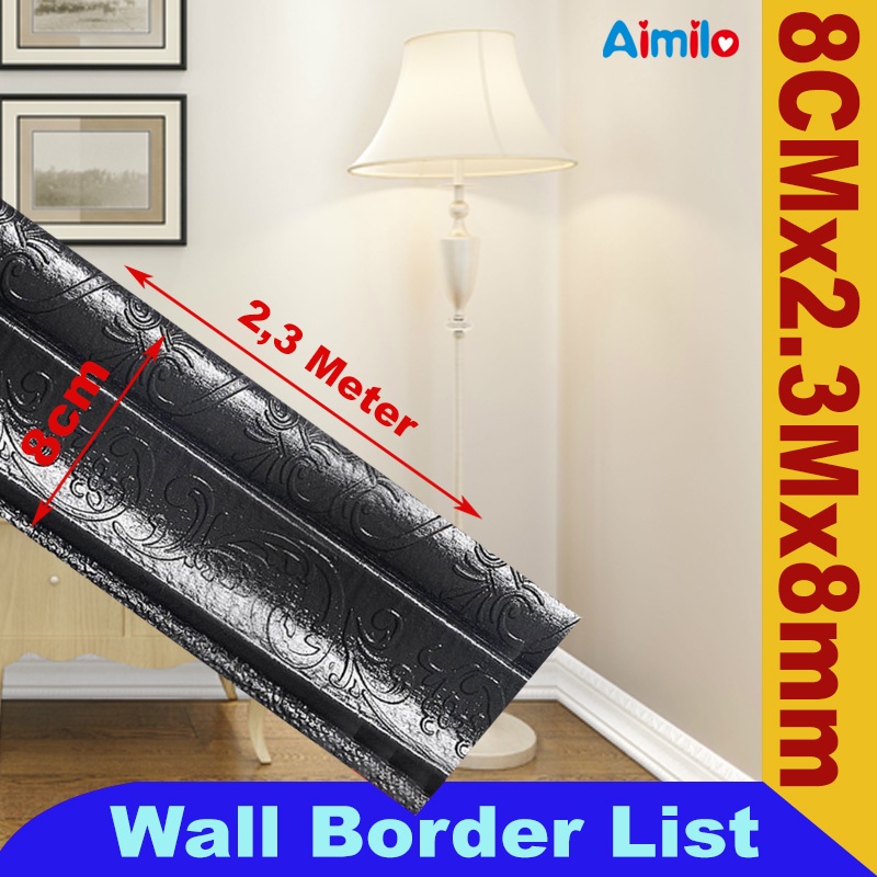 (Aimilo)  List Wallpaper Dinding 3D Wall Foam Border List Stiker 2.3 Meter-Ai-LISTB87