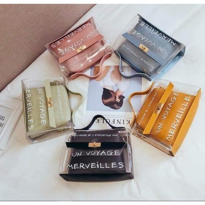 Un Voyage Merveilles Veilles Goyave Bag Tas Selempang sling bag transparant transparan