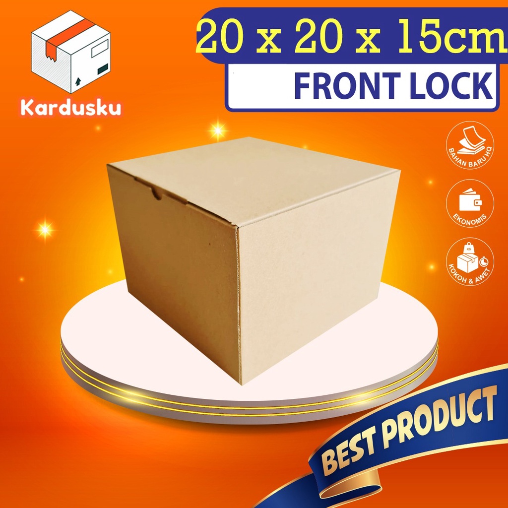 

Kardus Dus uk 20x20x15 cm (ECER) Die Cut Box Kotak Packing Aksesoris Baju Makanan Pizza Hijab Kue