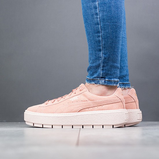 puma black trace suede platform trainers