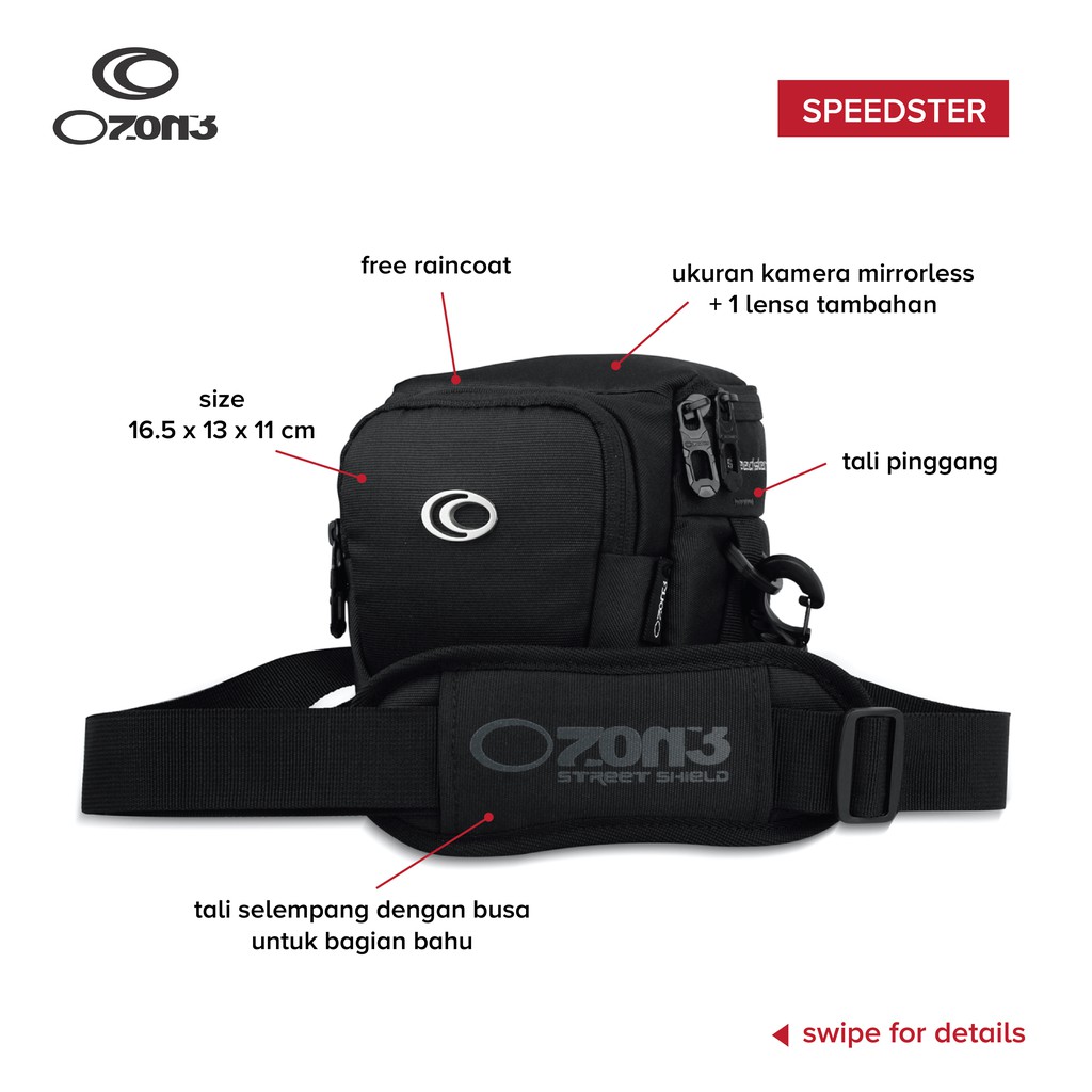 Ozone Tas Kamera Mirrorless 904 Speedster + Raincover